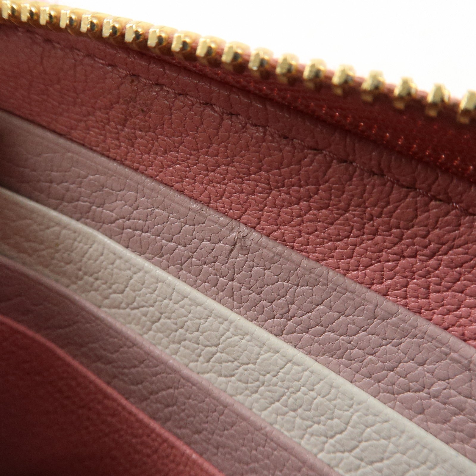 miu miu leather round zippy wallet long wallet pink 5ml506 used miu miu leather round zippy wallet long wallet pink 5ml506 used
