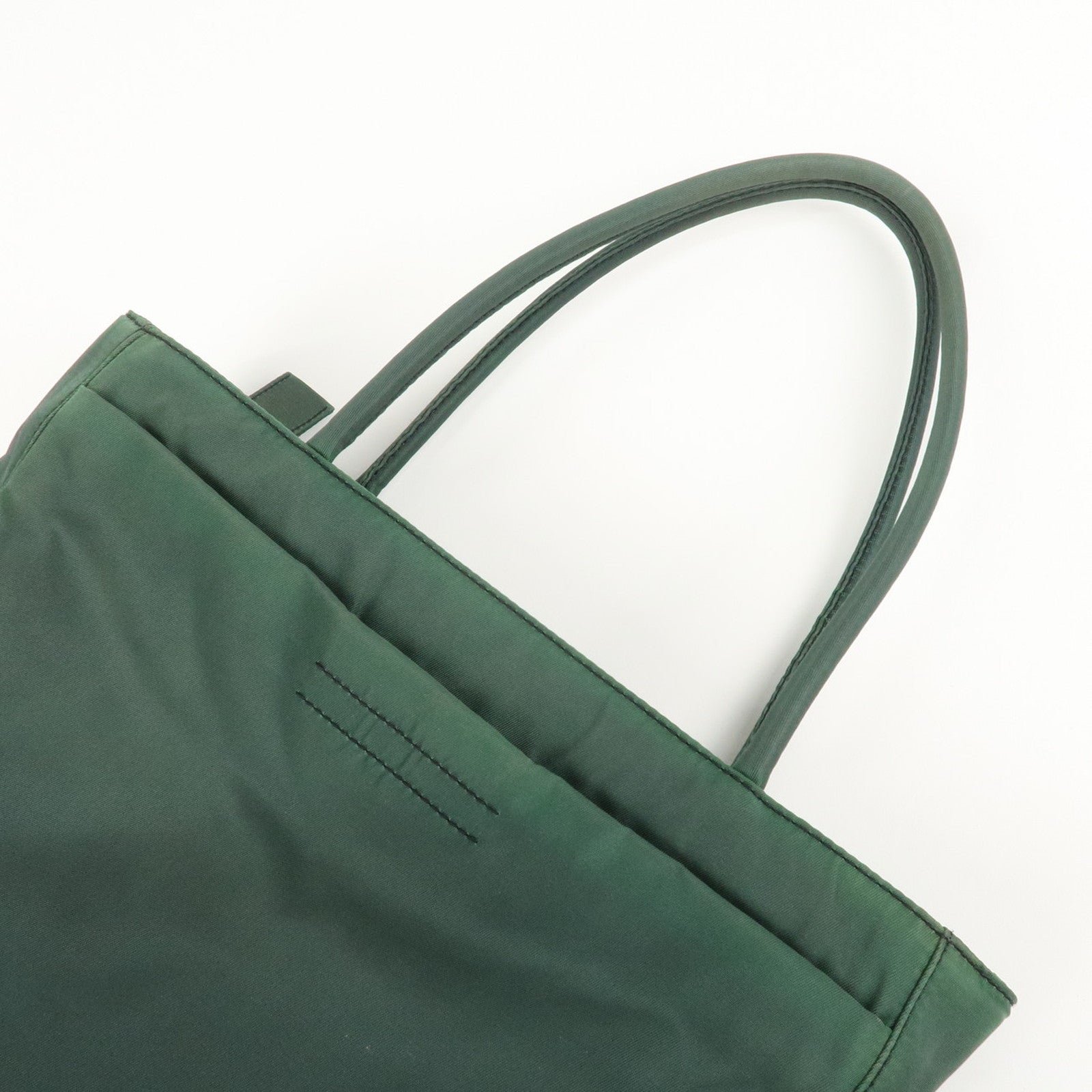 prada triangle logo nylon leather tote bag green prada triangle logo nylon leather tote bag green