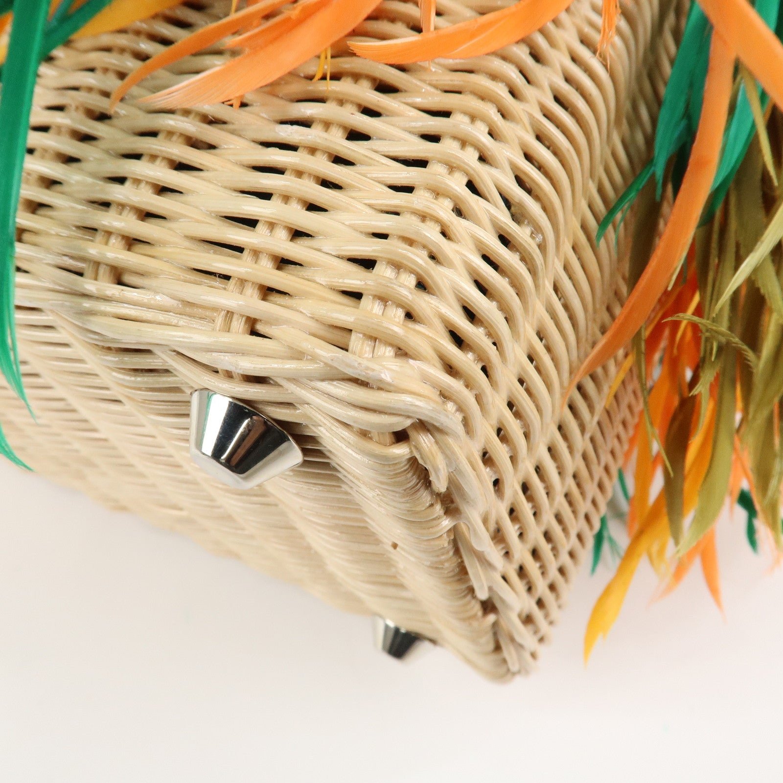 prada wicker canvas basket bag beige multicolor silver hdw 1bg835 used prada wicker canvas basket bag beige multicolor silver hdw 1bg835 used