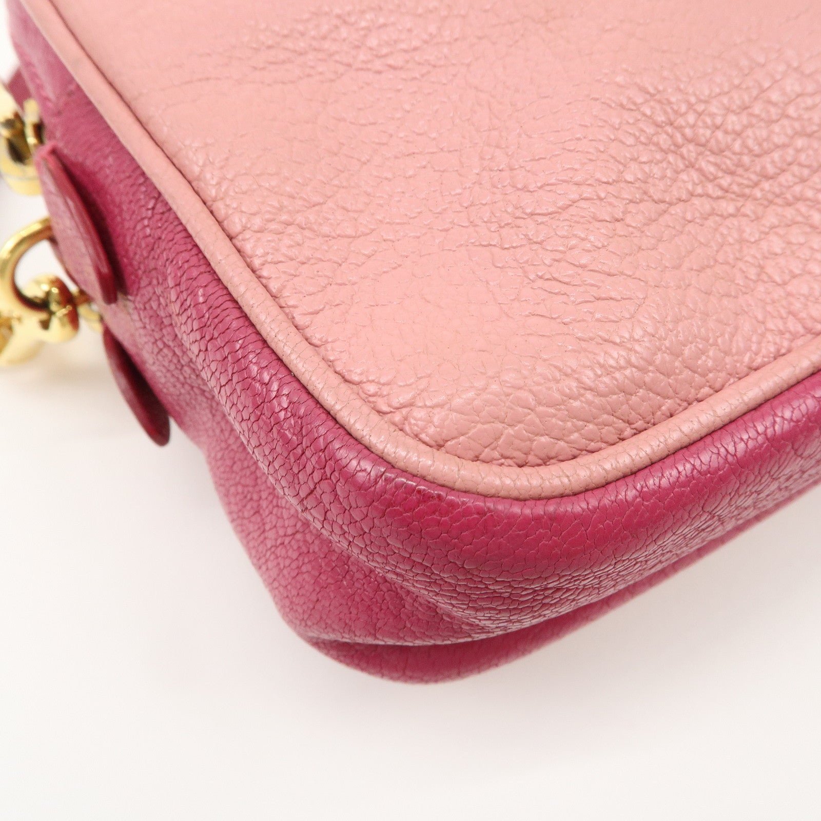 miu miu leather shoulder bag crossbody bag pink used miu miu leather shoulder bag crossbody bag pink used