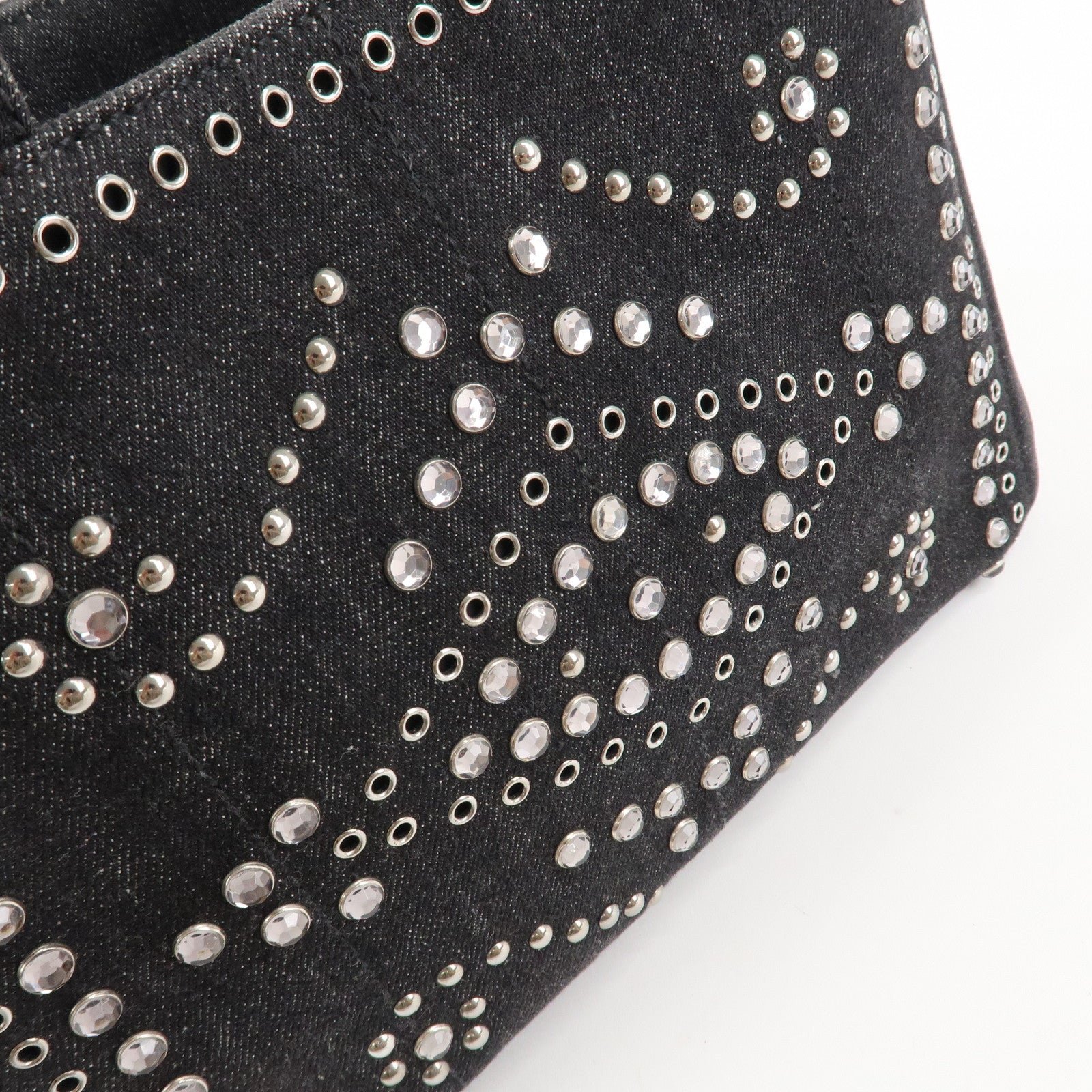 prada canapa mini canvas studs 2way shoulder bag hand bag black b2439g used prada canapa mini canvas studs 2way shoulder bag hand bag black b2439g used
