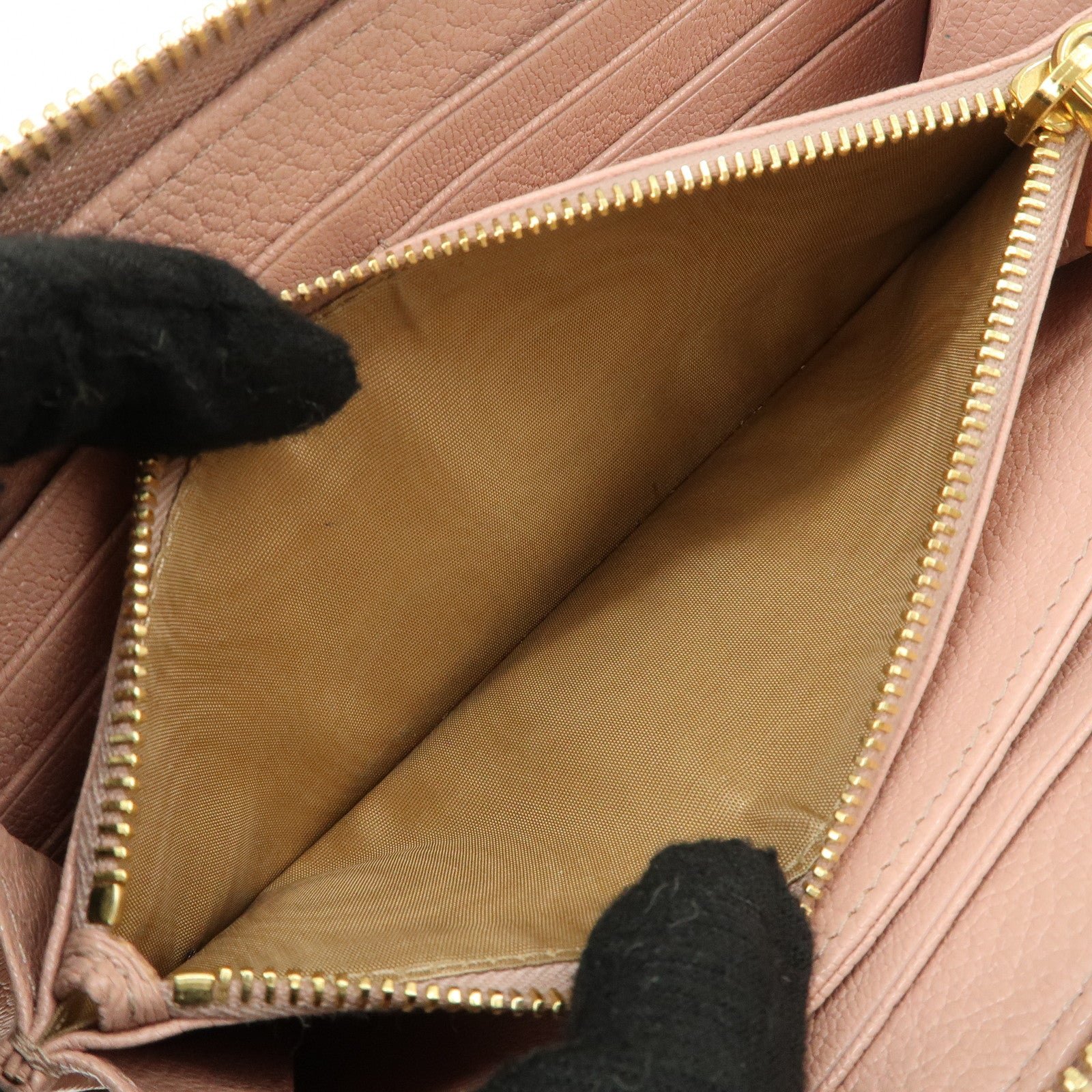 miu miu leather zip around wallet zippy wallet long wallet pink 5ml506 used miu miu leather zip around wallet zippy wallet long wallet pink 5ml506 used