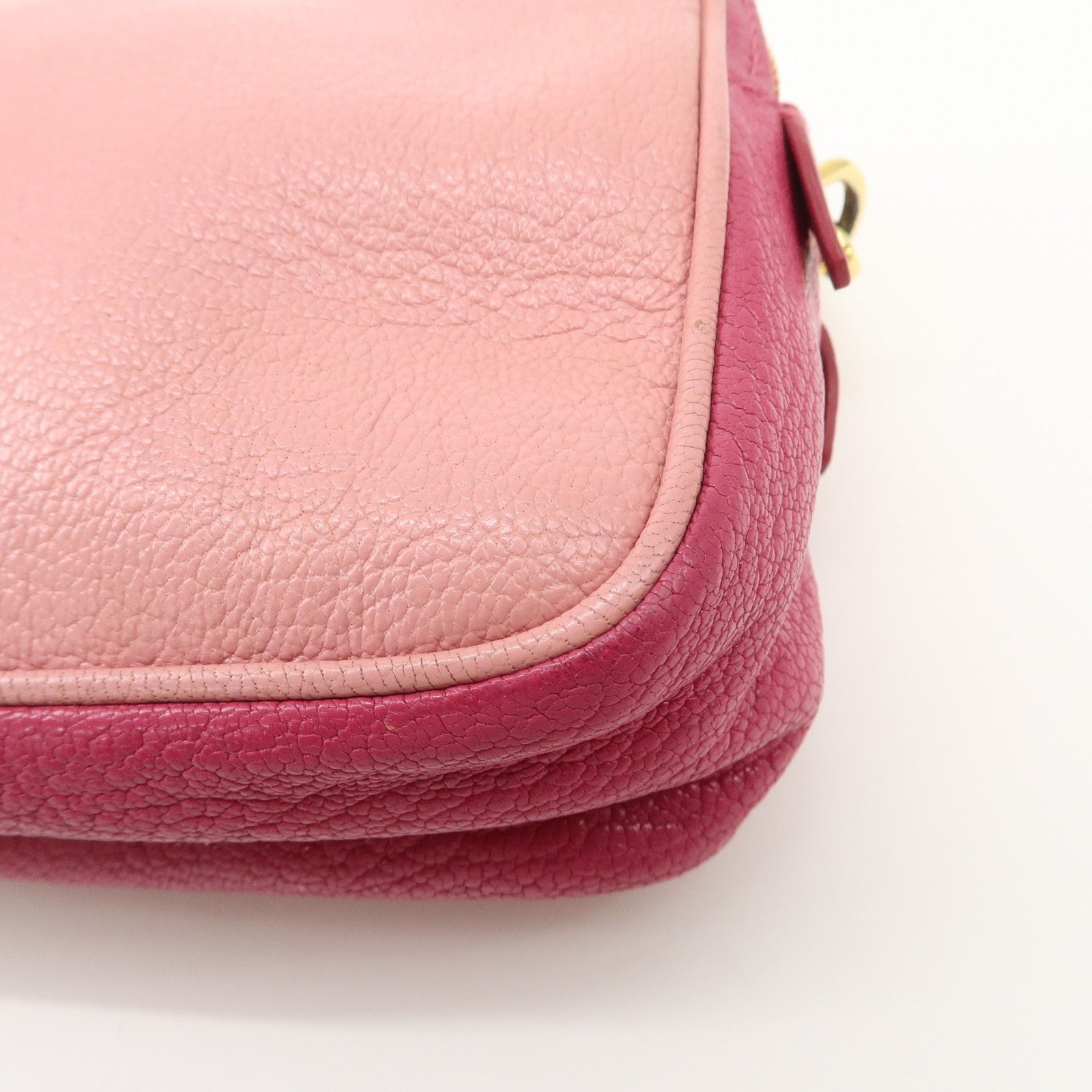 miu miu leather shoulder bag crossbody bag pink used miu miu leather shoulder bag crossbody bag pink used