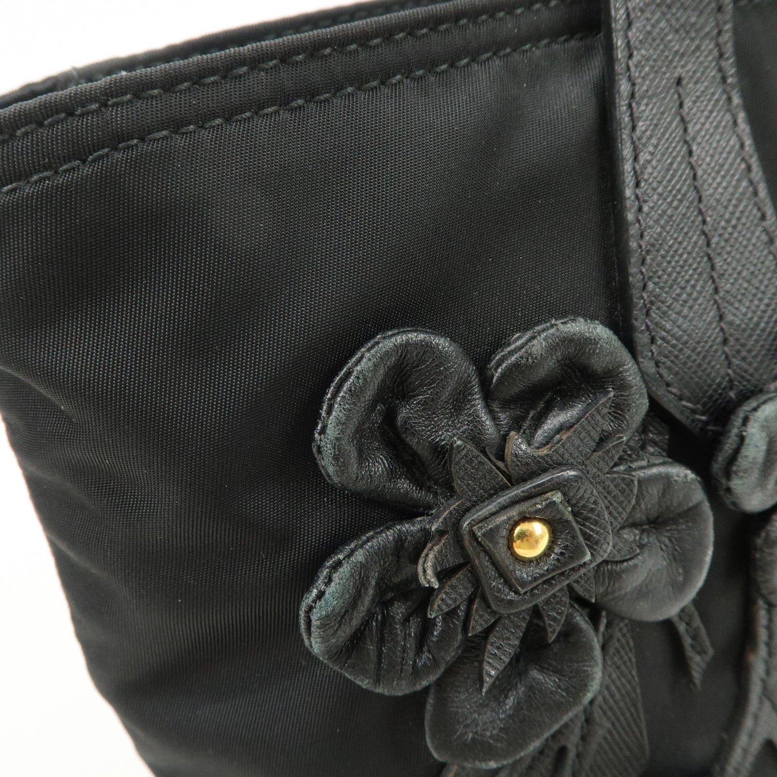 prada nylon leather hand bag black gold hardware 1ba084 prada nylon leather hand bag black gold hardware 1ba084