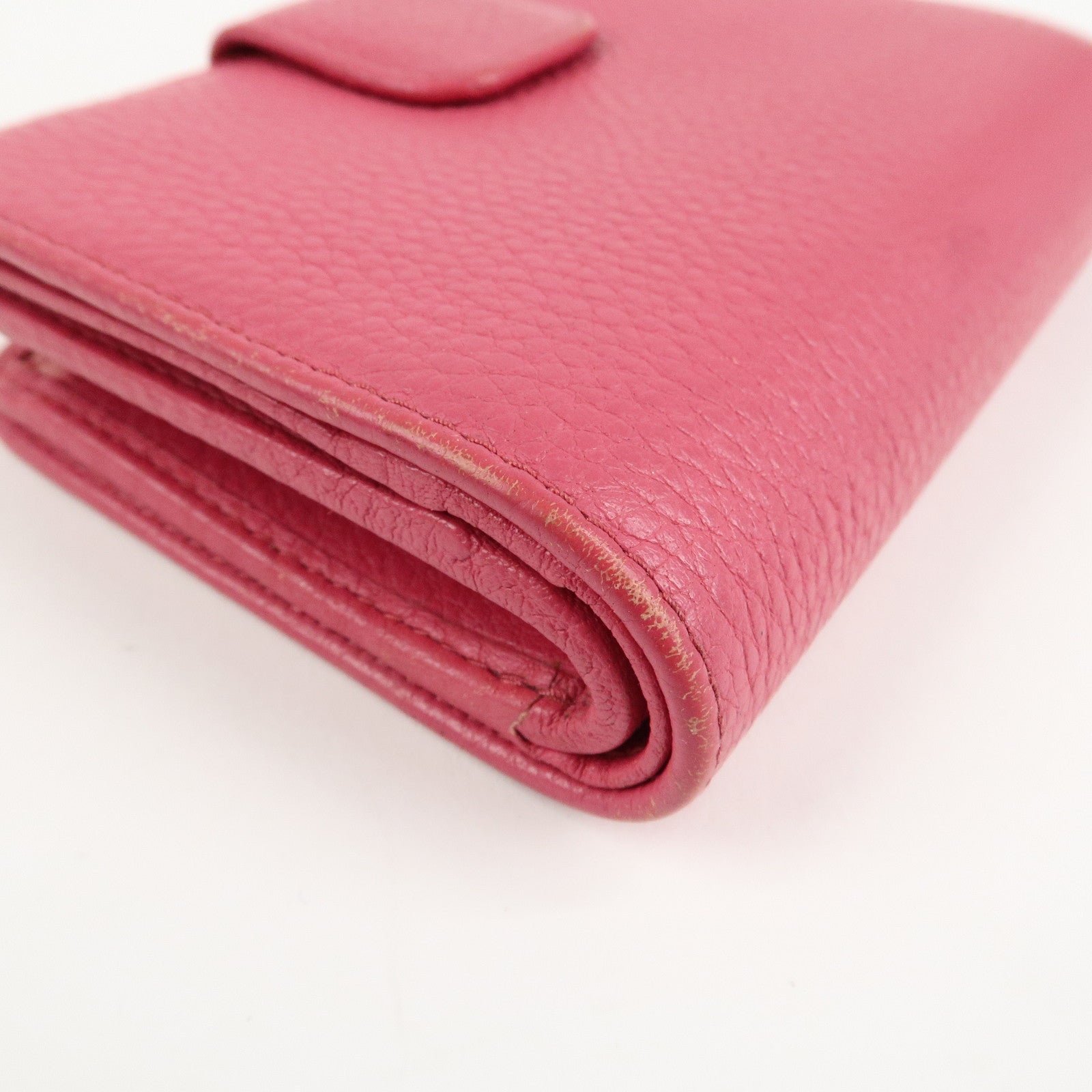 prada logo leather bi fold wallet small wallet pink 1ml018 used prada logo leather bi fold wallet small wallet pink 1ml018 used