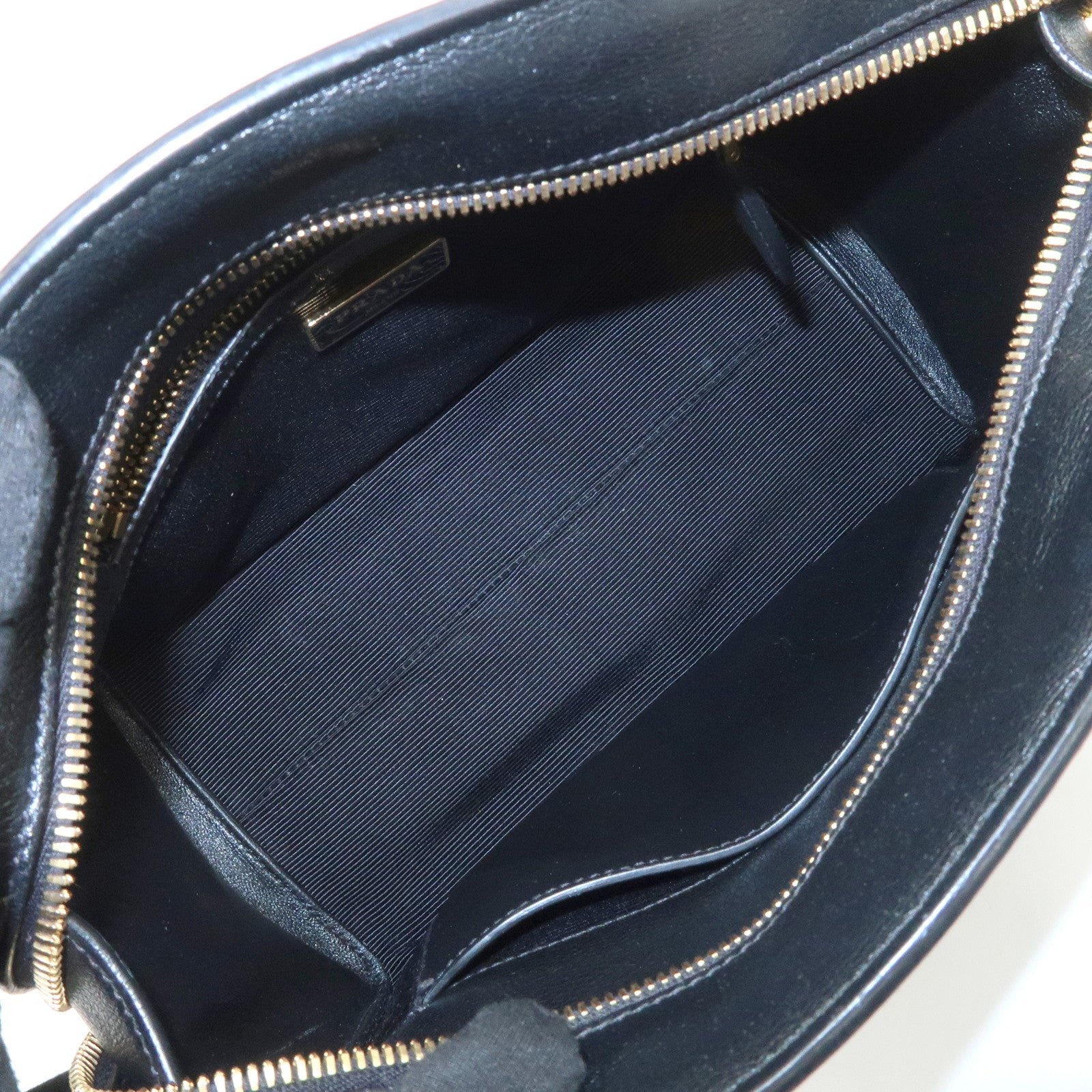 prada leather 2way bag hand bag black gold hardware used prada leather 2way bag hand bag black gold hardware used