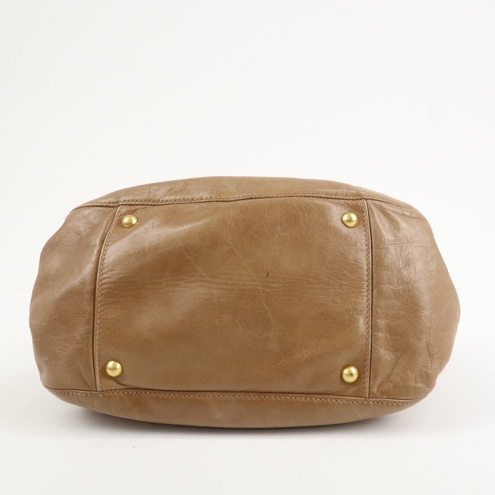 miu miu leather side ribbon 2way bag hand bag beige gold miu miu leather side ribbon 2way bag hand bag beige gold
