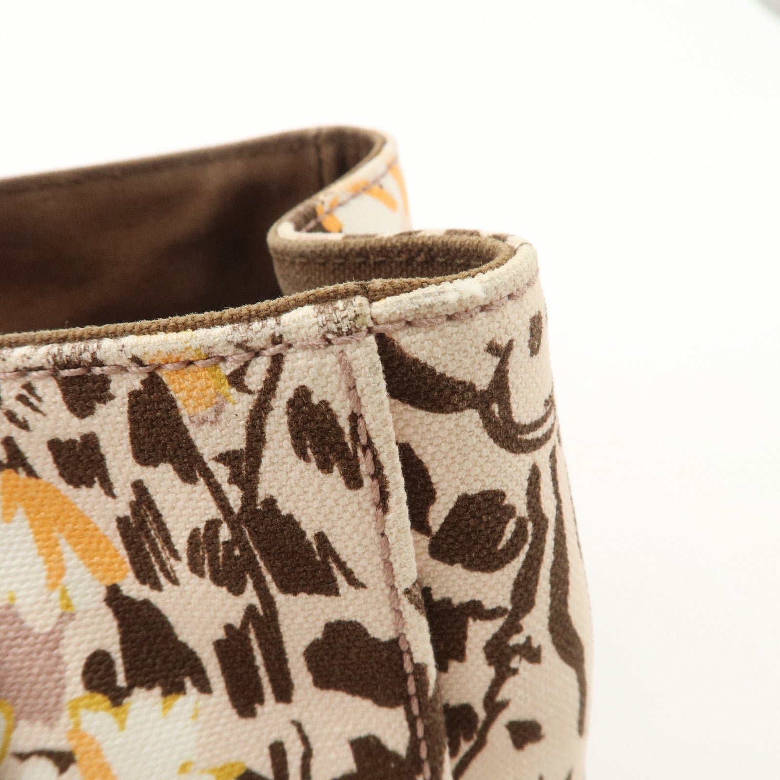 miu miu leather canvas 2way hand bag tote bag brown pink 5ba085 used miu miu leather canvas 2way hand bag tote bag brown pink 5ba085 used