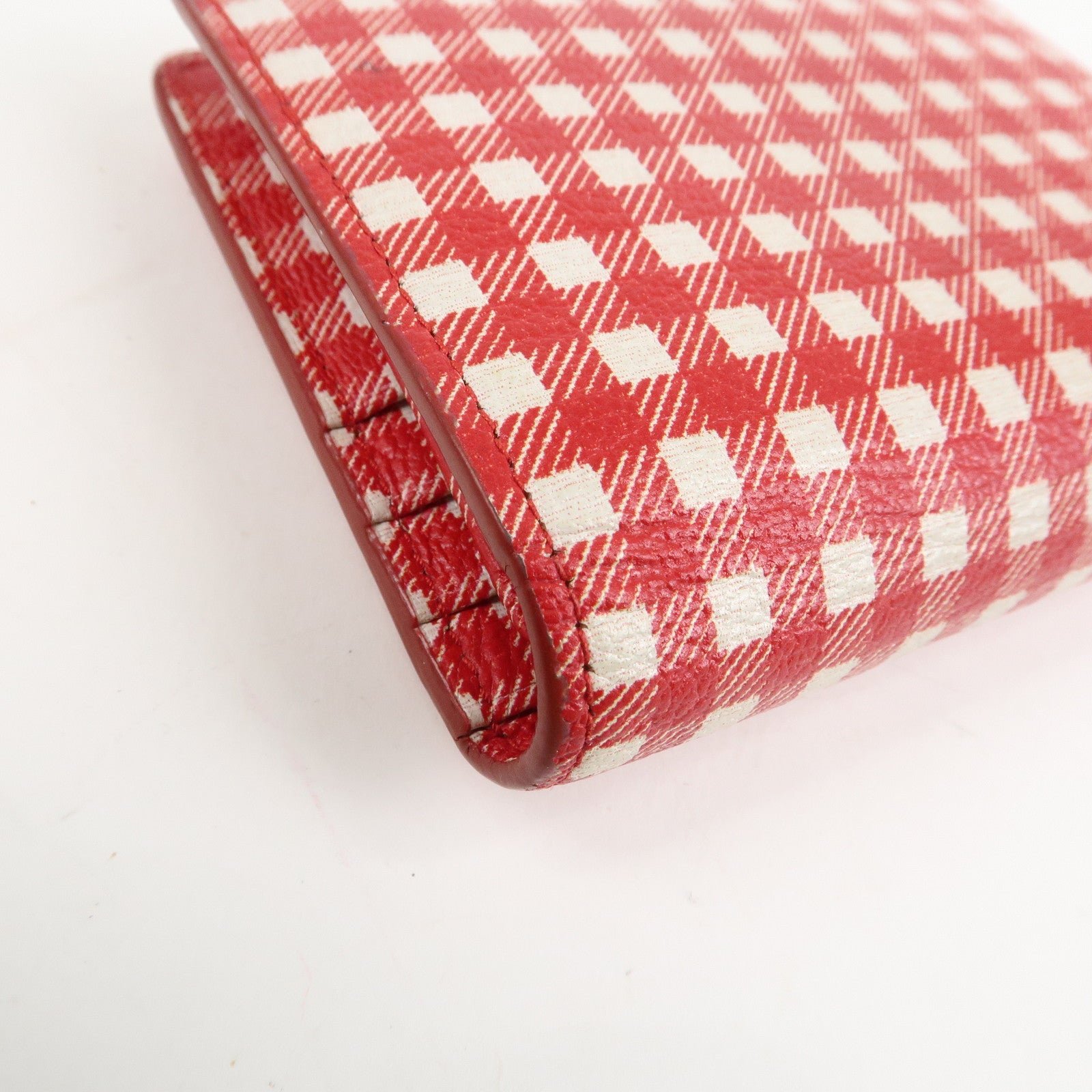 miu miu logo leather bi fold compact wallet red 5mv204 used miu miu logo leather bi fold compact wallet red 5mv204 used