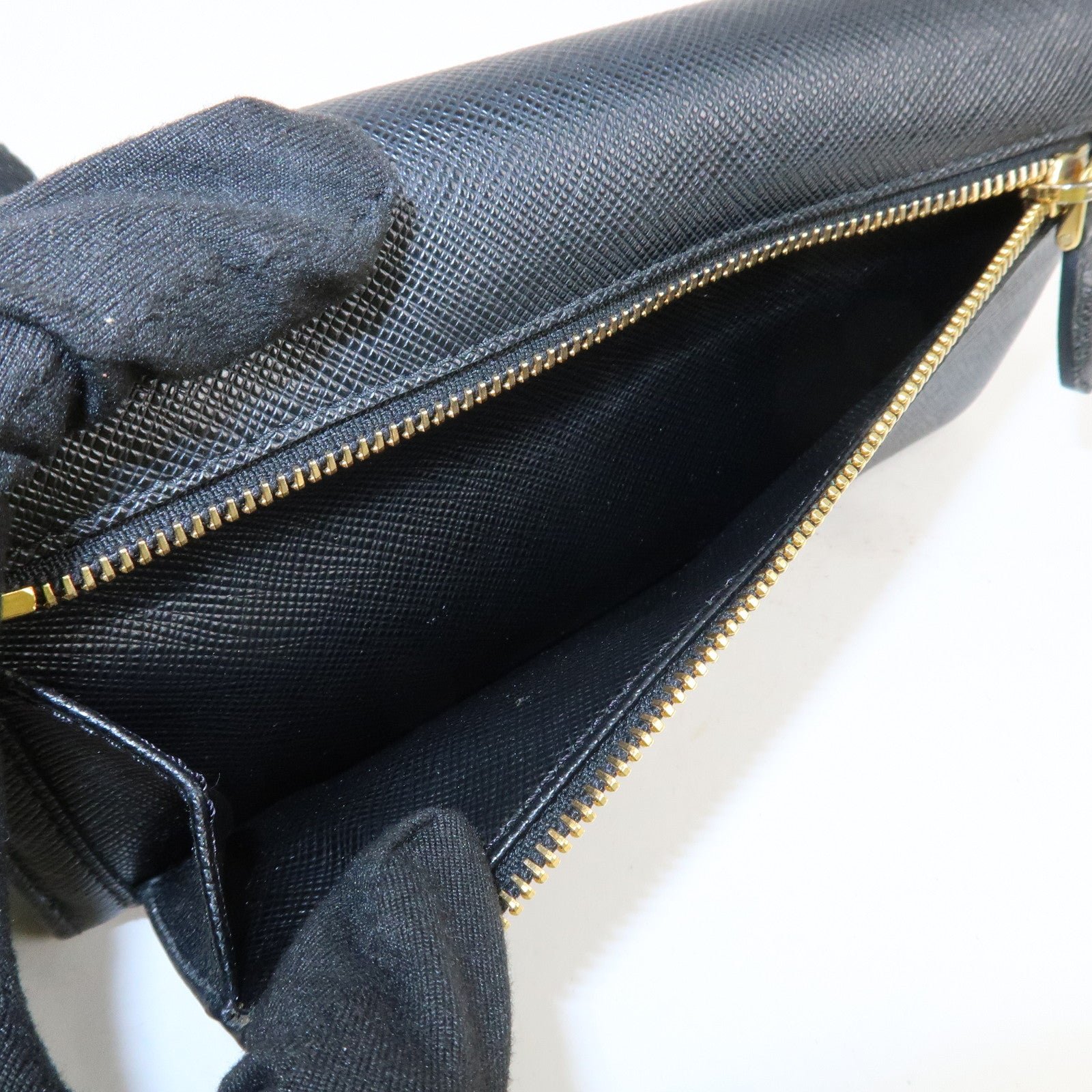 prada saffiano leather flap bi fold long wallet black gold 1mh132 used prada saffiano leather flap bi fold long wallet black gold 1mh132 used