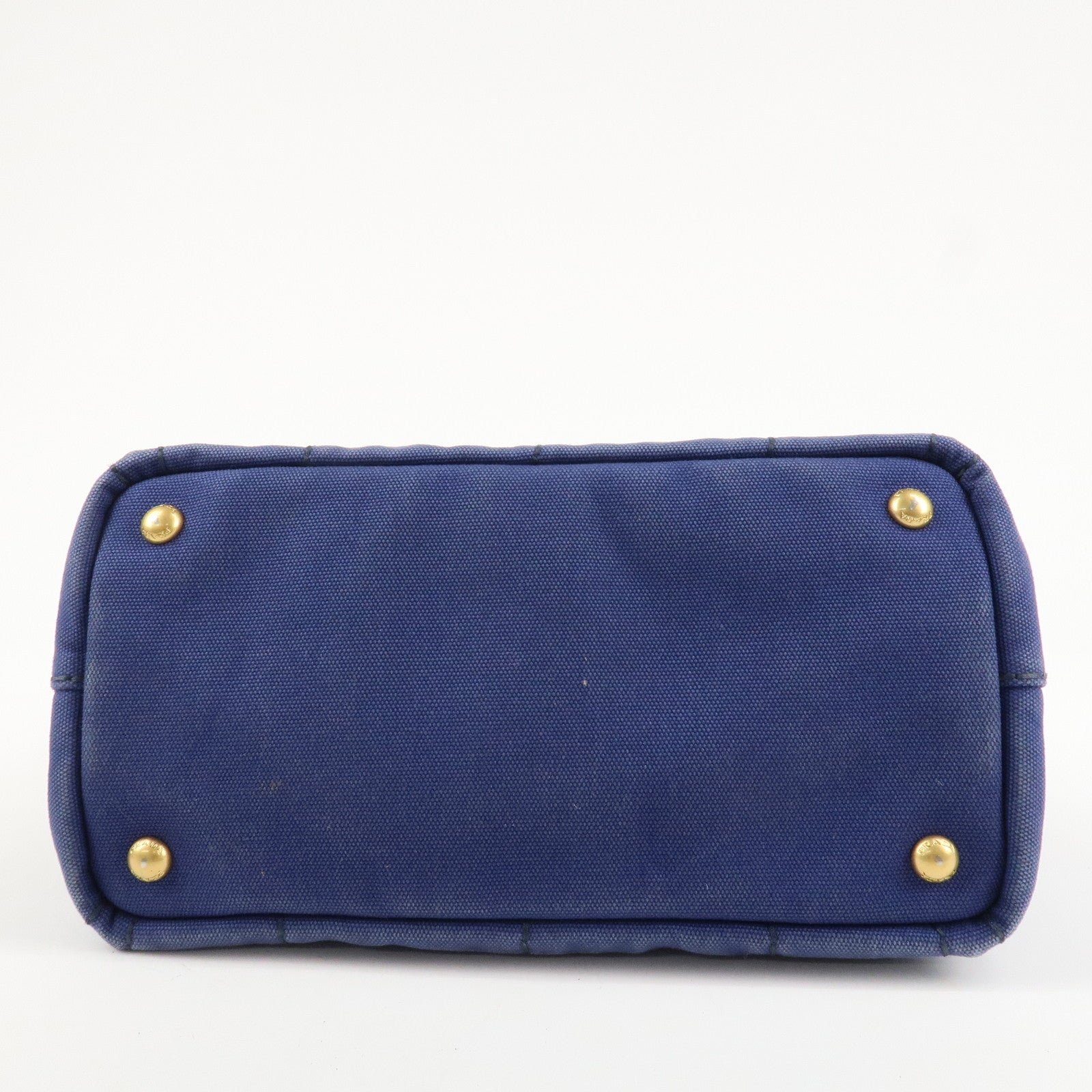 prada logo canapa canvas 2way tote bag hand bag navy b2642b used prada logo canapa canvas 2way tote bag hand bag navy b2642b used