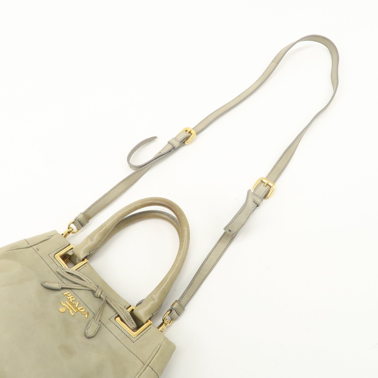 prada logo ribon leather 2way tote bag hand bag beige gold hdw bn2245 used prada logo ribon leather 2way tote bag hand bag beige gold hdw bn2245 used