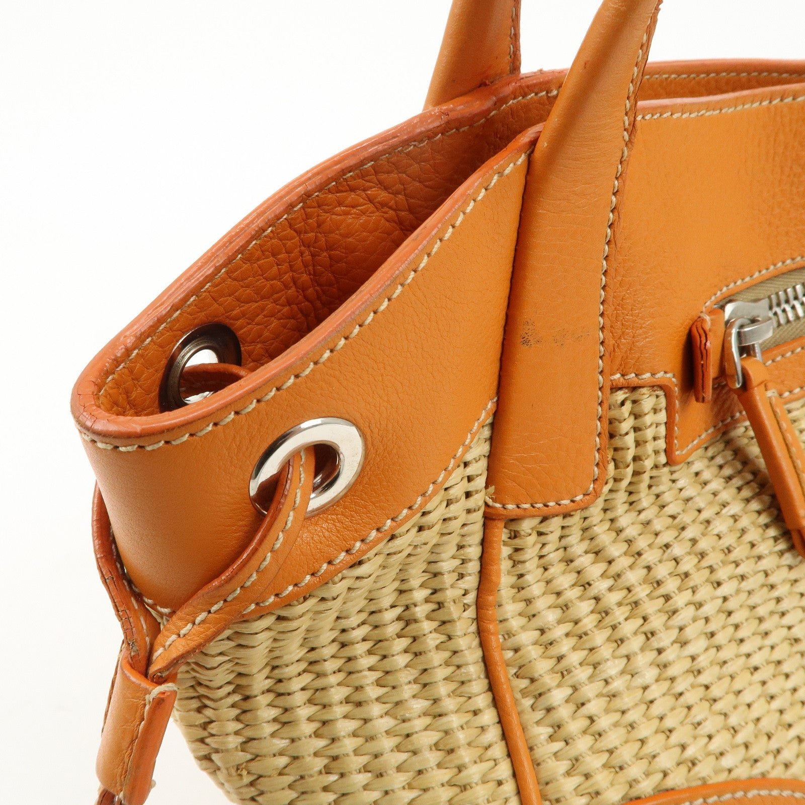 prada triangle logo raffia leather shoulder bag beige orange prada triangle logo raffia leather shoulder bag beige orange