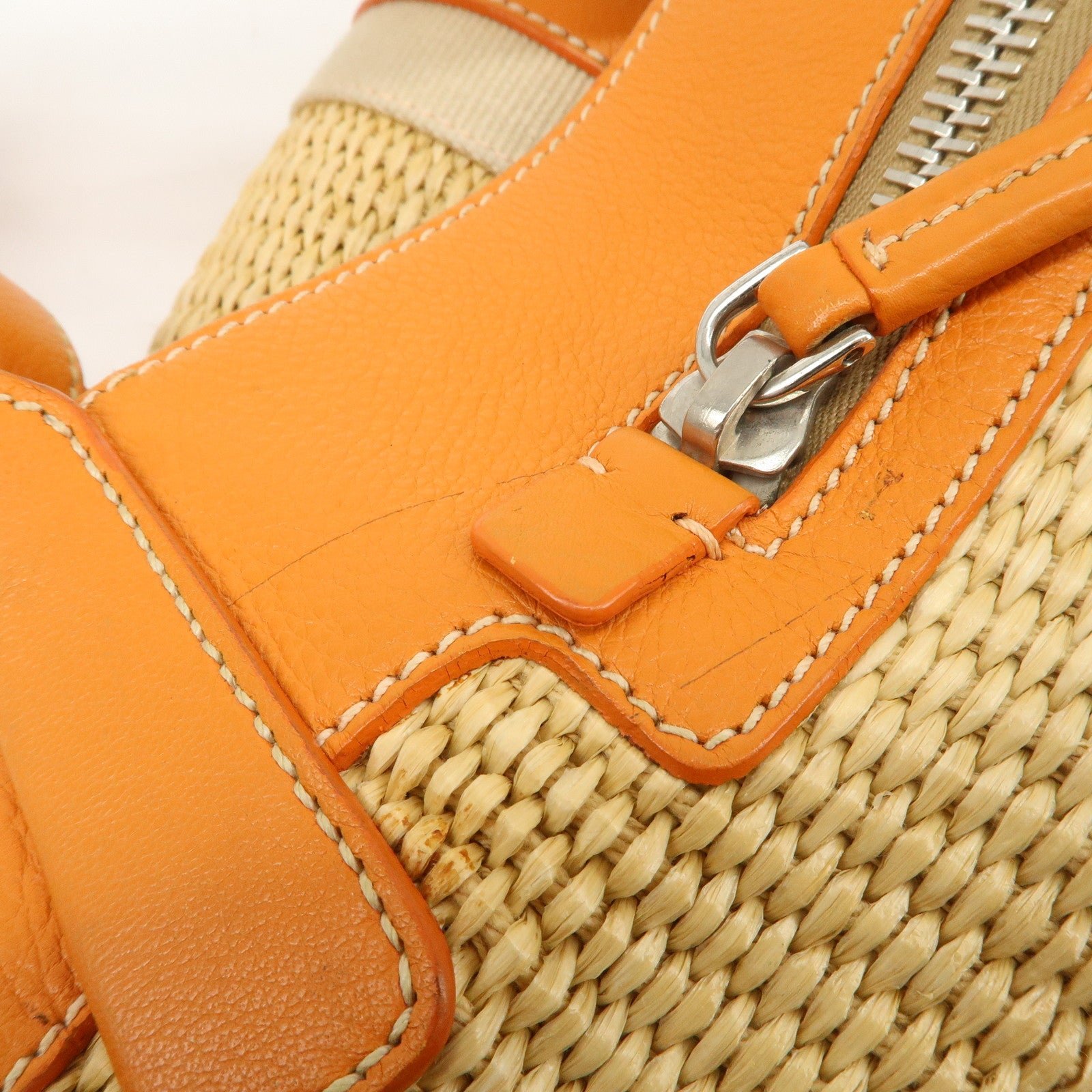 prada triangle logo raffia leather shoulder bag beige orange prada triangle logo raffia leather shoulder bag beige orange