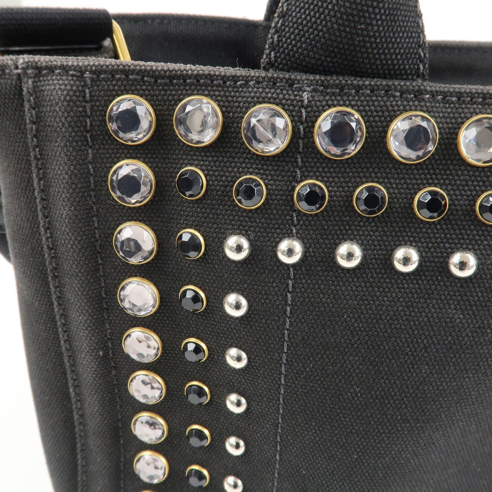 prada triangle logo denim canapa bijoux 2way hand bag black b2642b prada triangle logo denim canapa bijoux 2way hand bag black b2642b