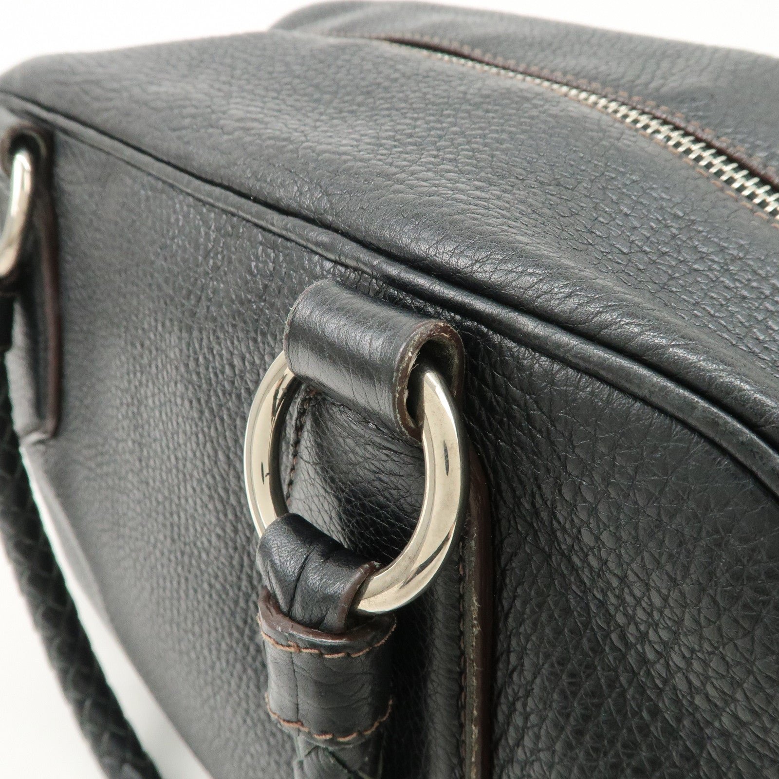 prada logo leather hand bag mini boston bag black bl0471 used prada logo leather hand bag mini boston bag black bl0471 used