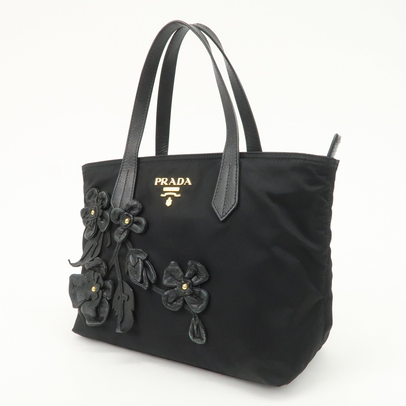 prada nylon leather hand bag black gold hardware 1ba084 prada nylon leather hand bag black gold hardware 1ba084