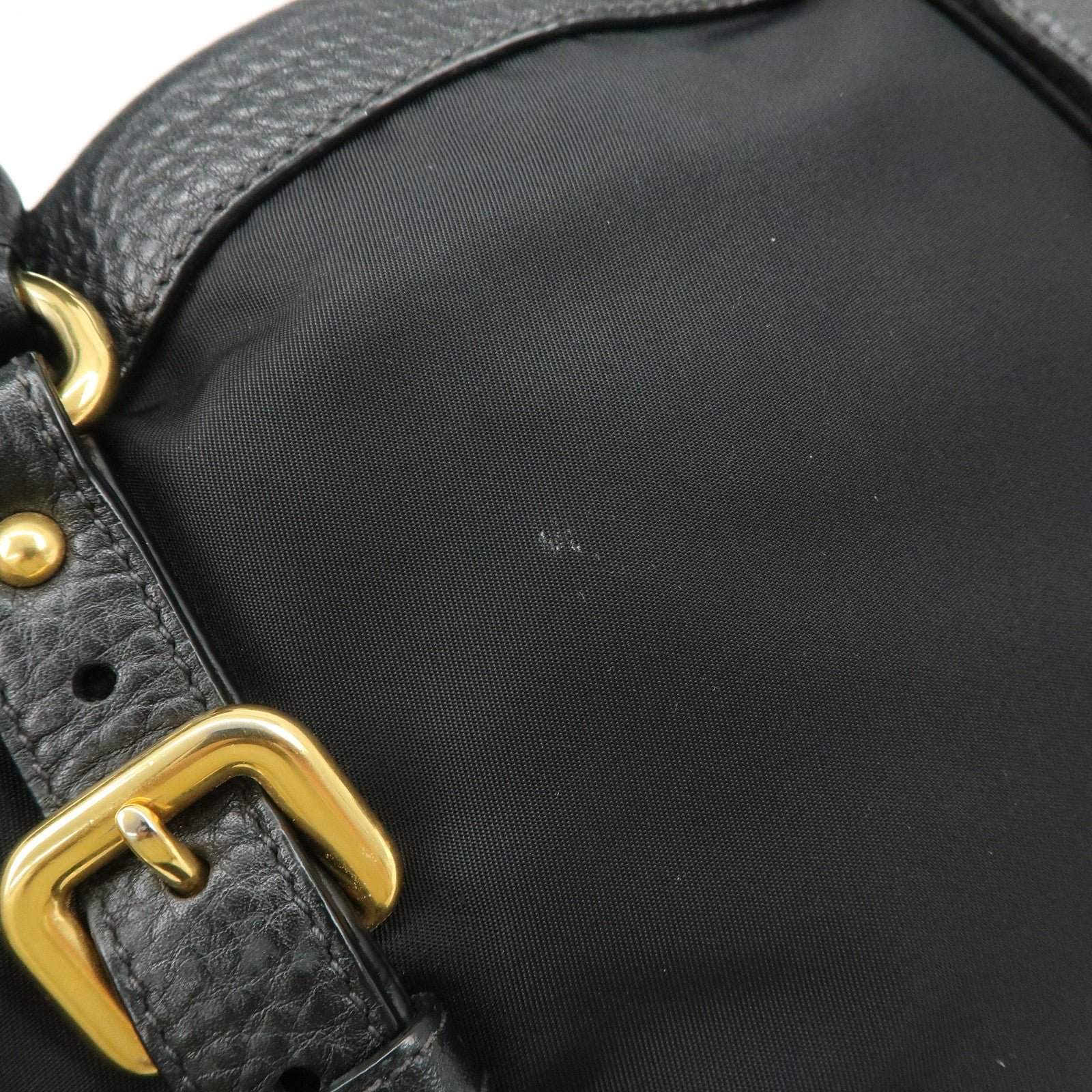 prada nylon leather 2way bag hand bag shoulder bag black bn2032 prada nylon leather 2way bag hand bag shoulder bag black bn2032