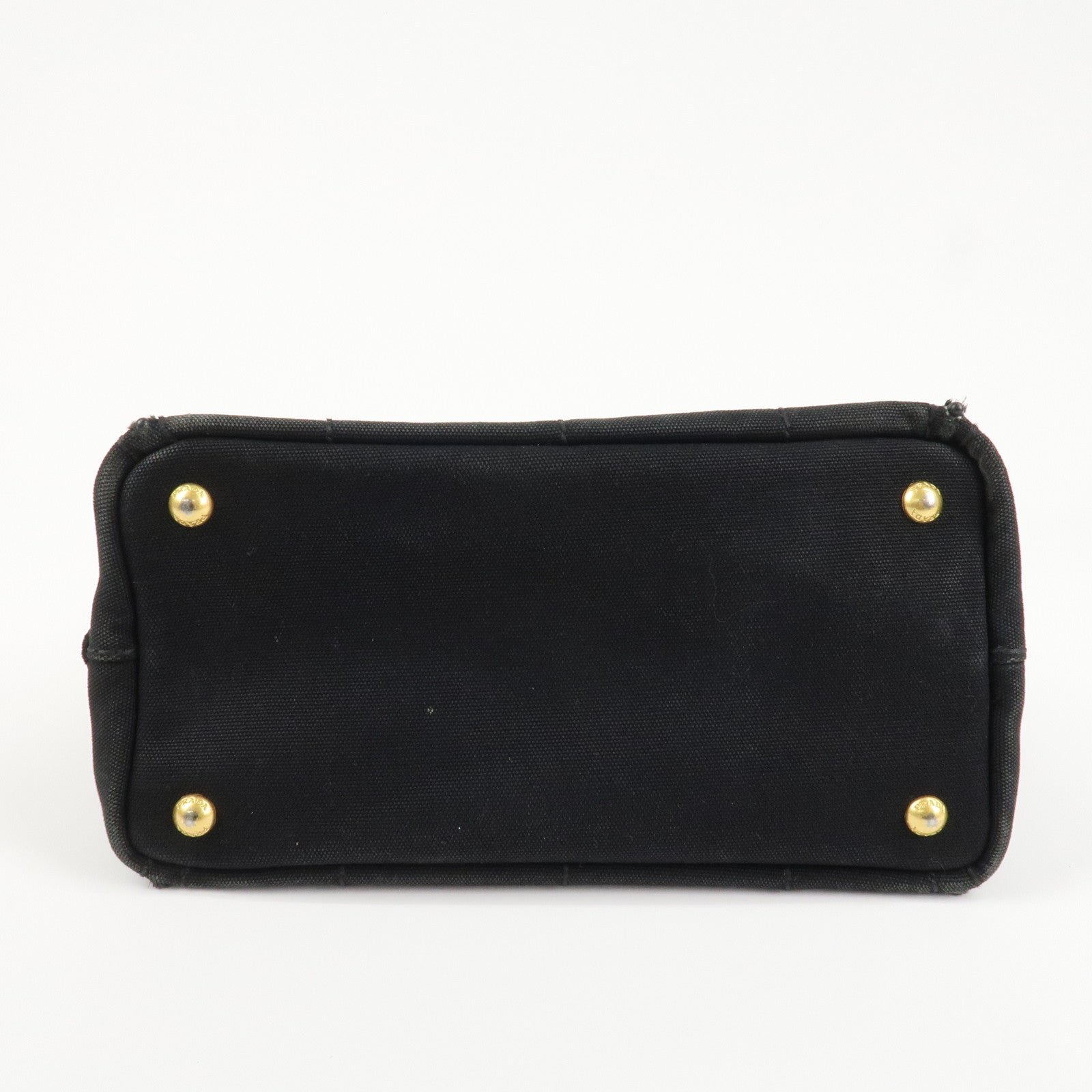prada logo canapa mini canvas tote bag hand bag black bn2439 used prada logo canapa mini canvas tote bag hand bag black bn2439 used