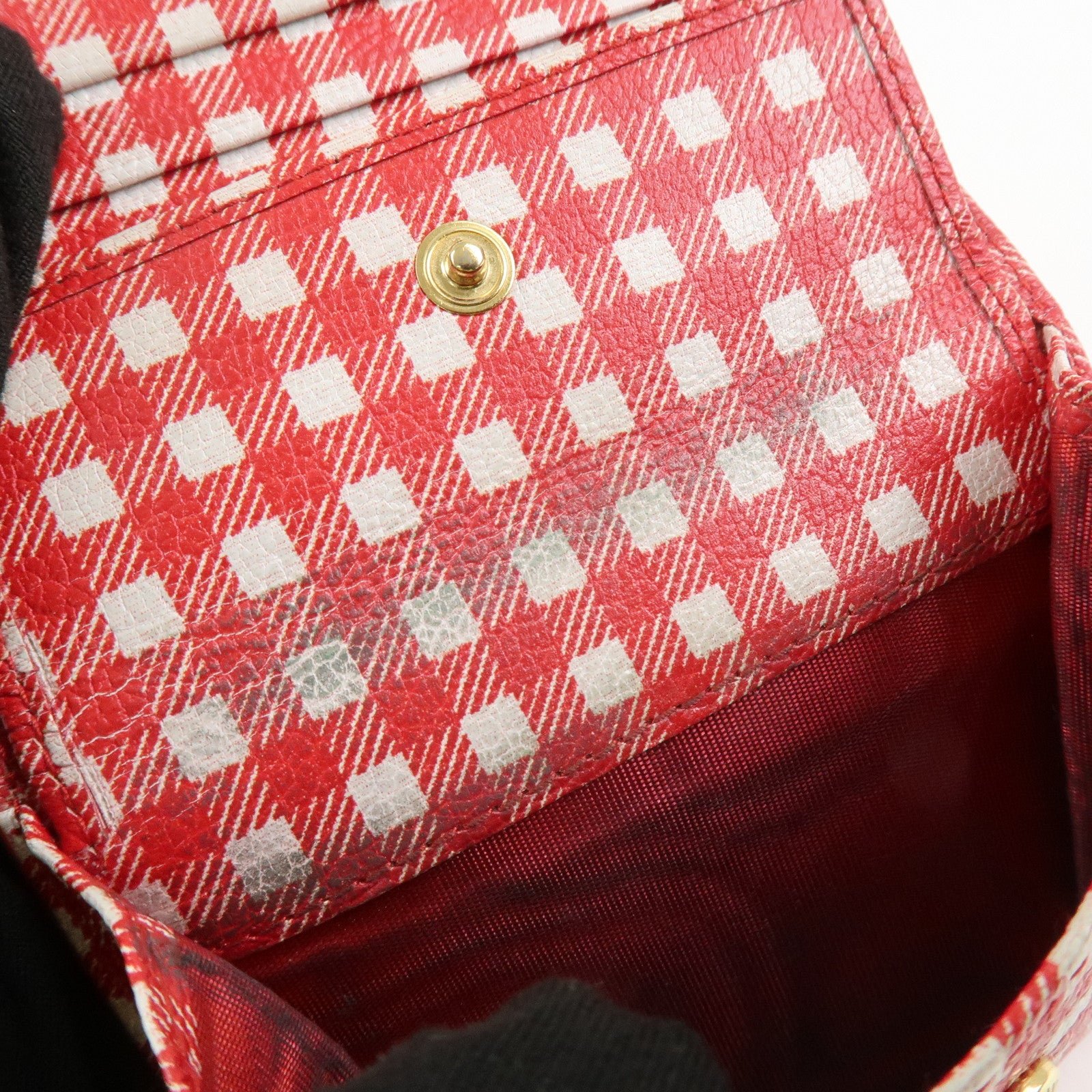 miu miu logo leather bi fold compact wallet red 5mv204 used miu miu logo leather bi fold compact wallet red 5mv204 used