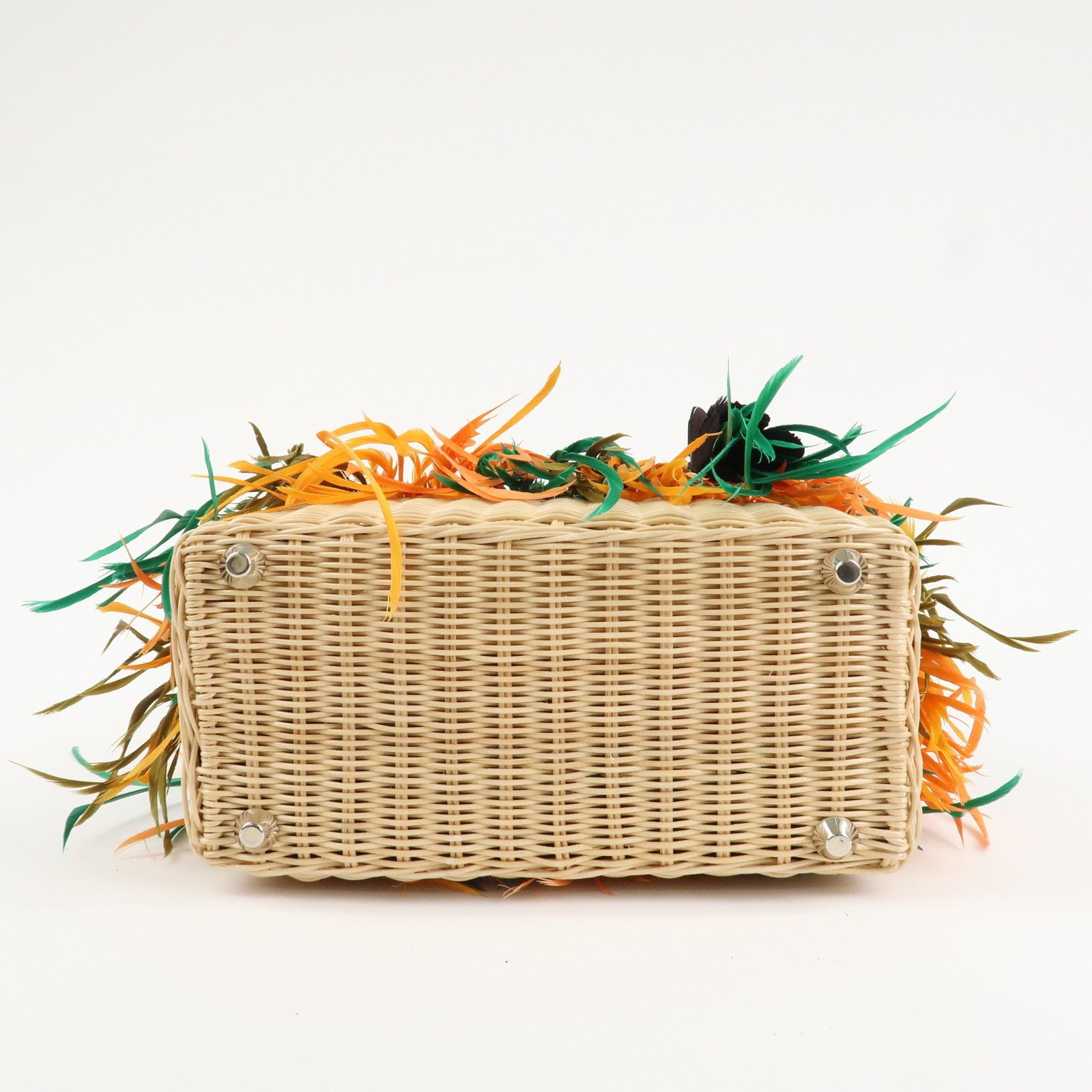 prada wicker canvas basket bag beige multicolor silver hdw 1bg835 used prada wicker canvas basket bag beige multicolor silver hdw 1bg835 used