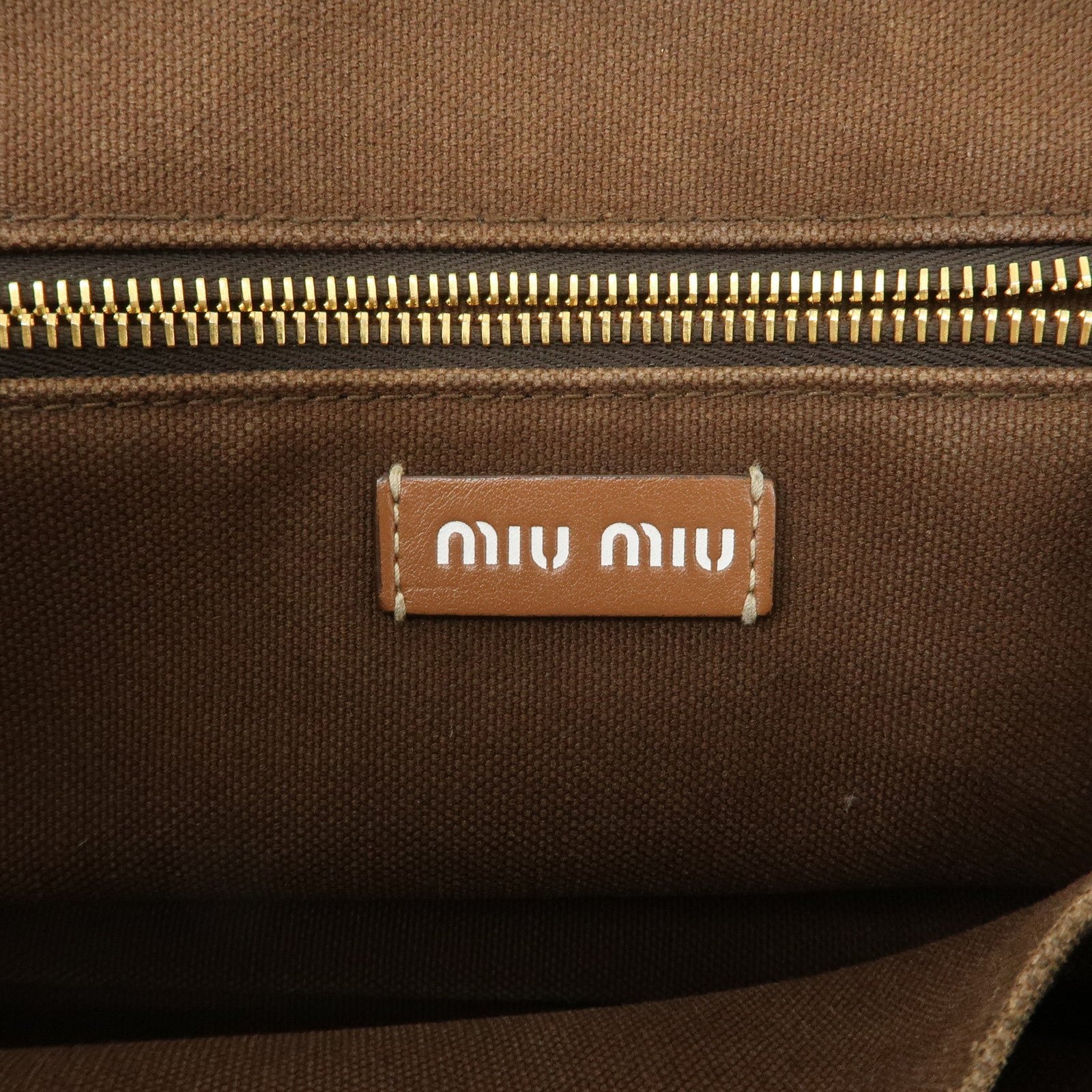 miu miu leather canvas 2way hand bag tote bag brown pink 5ba085 used miu miu leather canvas 2way hand bag tote bag brown pink 5ba085 used