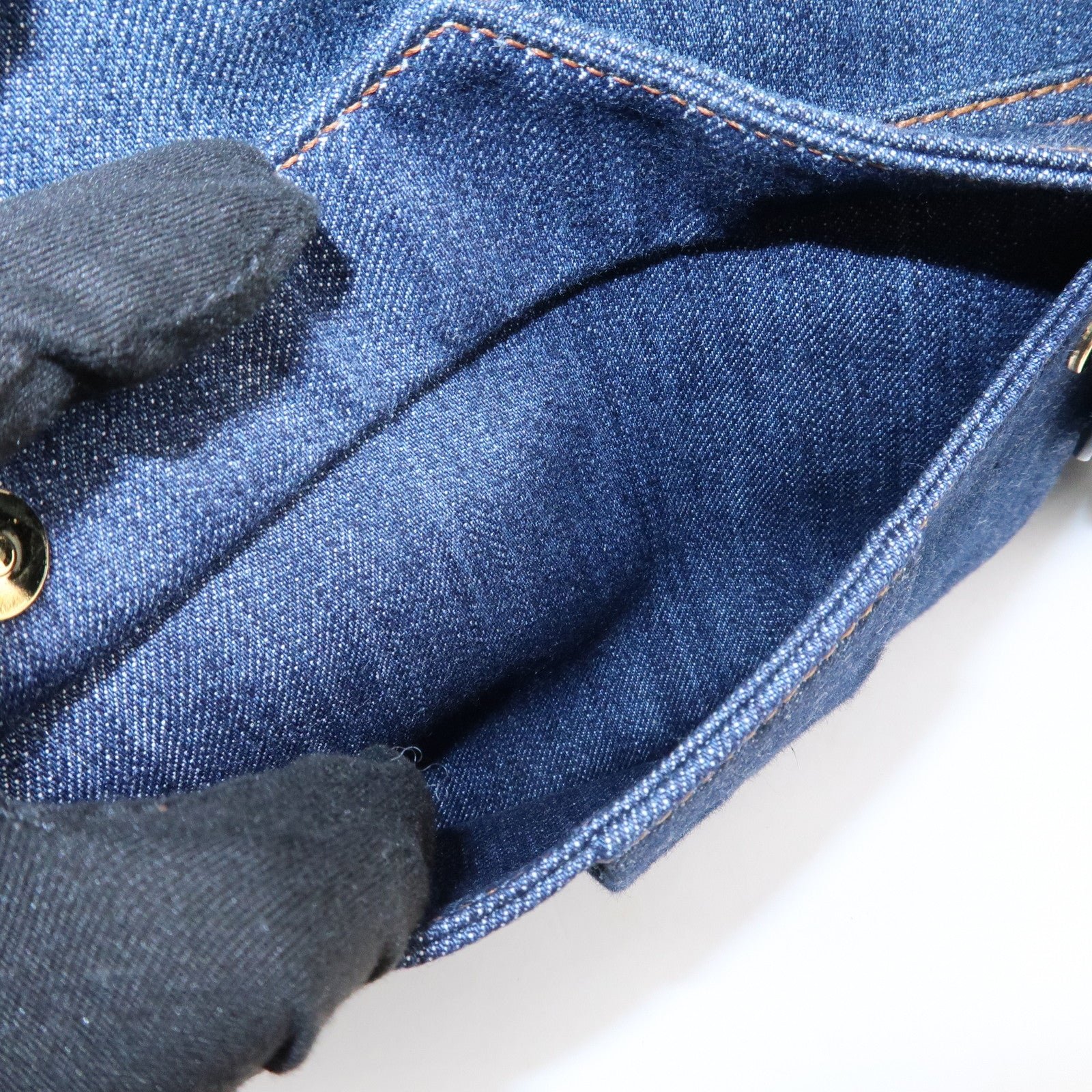 miu miu leather denim tote bag shoulder bag navy 5bg024 used miu miu leather denim tote bag shoulder bag navy 5bg024 used