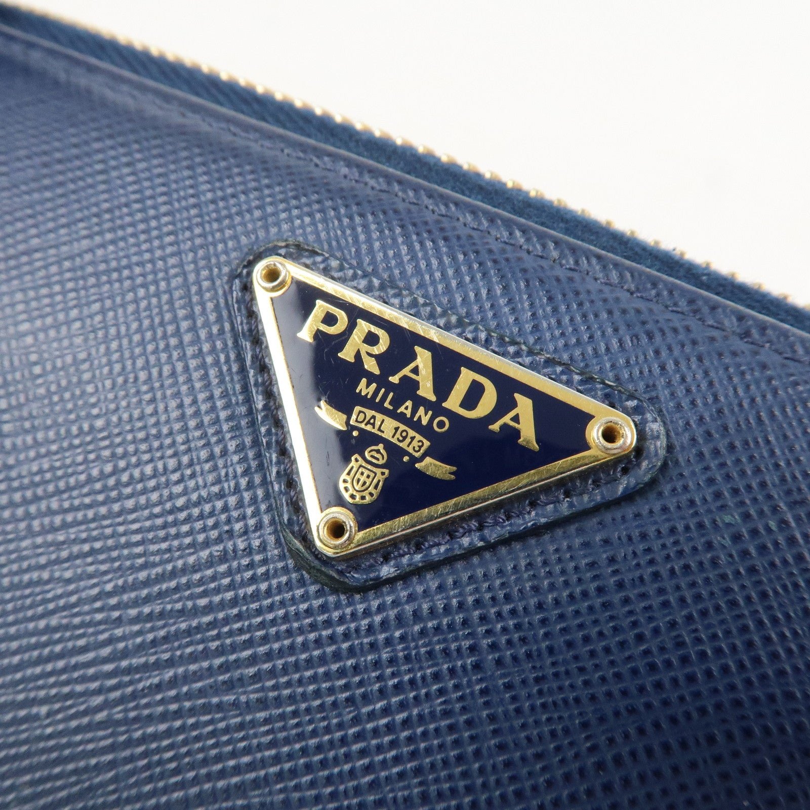 prada triangle logo saffiano leather zippy long wallet navy 1ml506 prada triangle logo saffiano leather zippy long wallet navy 1ml506