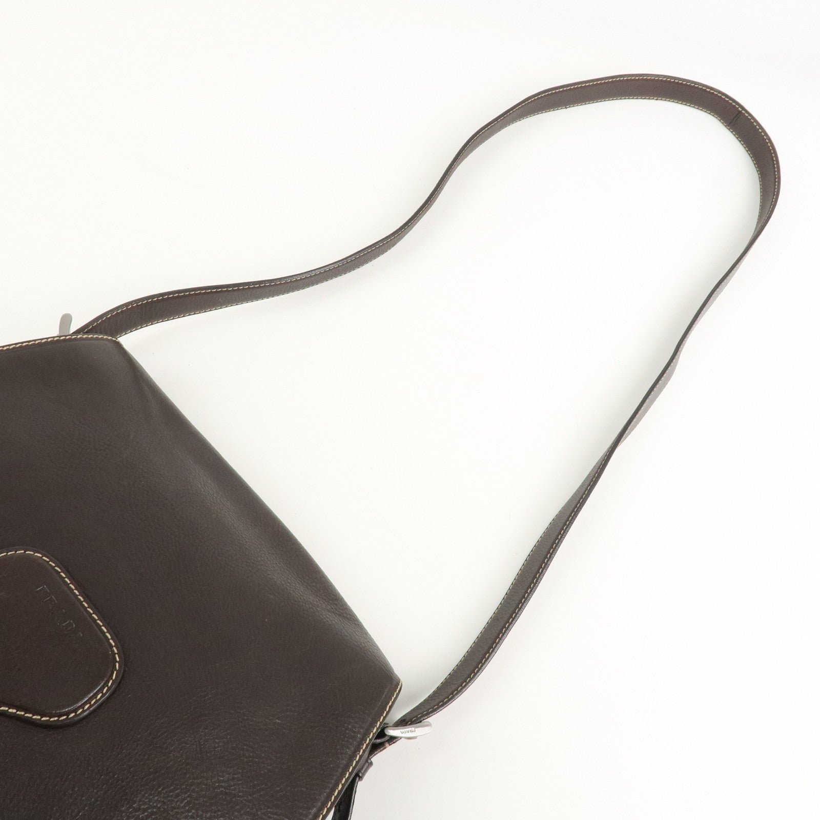 prada logo leather shoulder bag crossbody bag brown prada logo leather shoulder bag crossbody bag brown