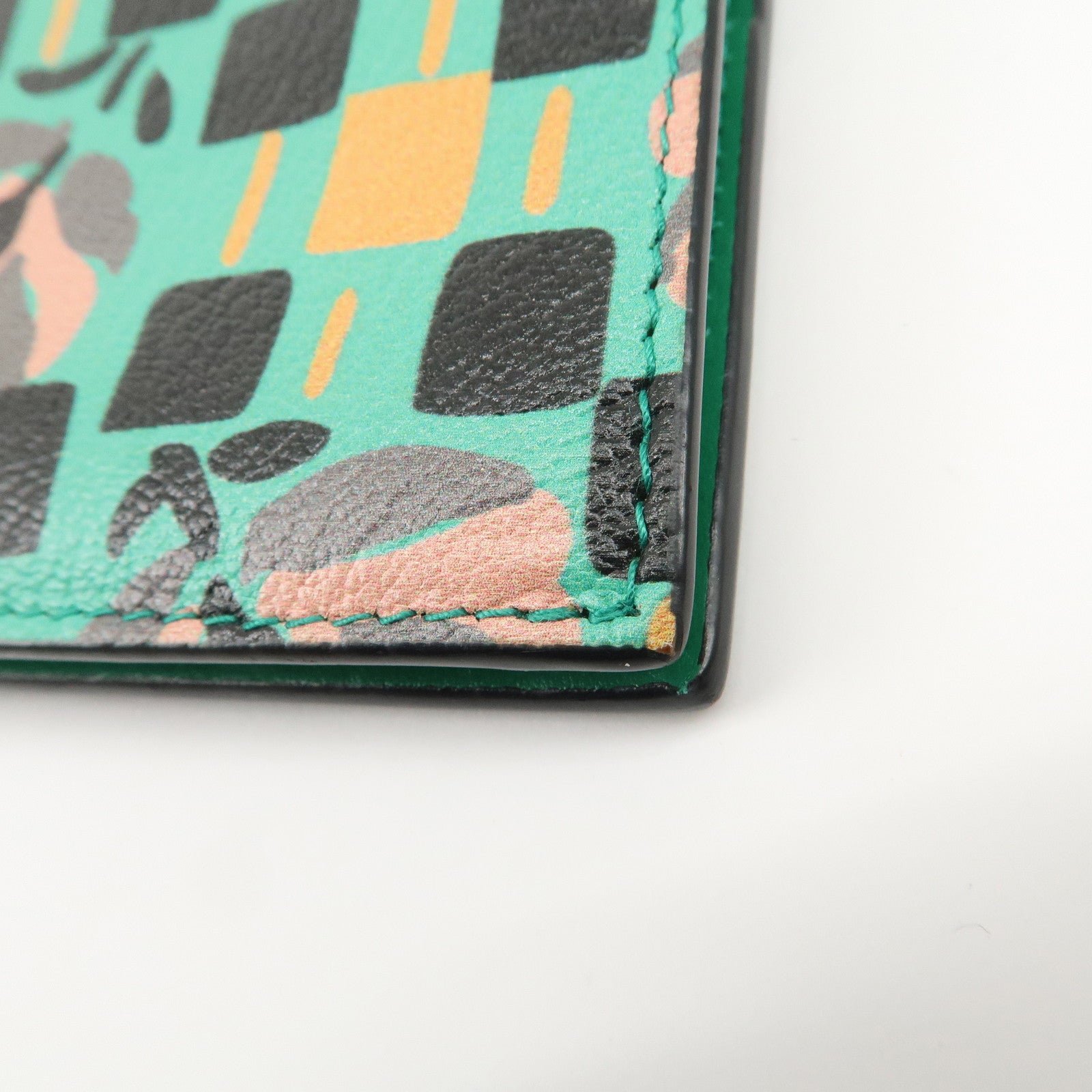 prada leather compact wallet floral print green gold hdw 1mv204 used prada leather compact wallet floral print green gold hdw 1mv204 used