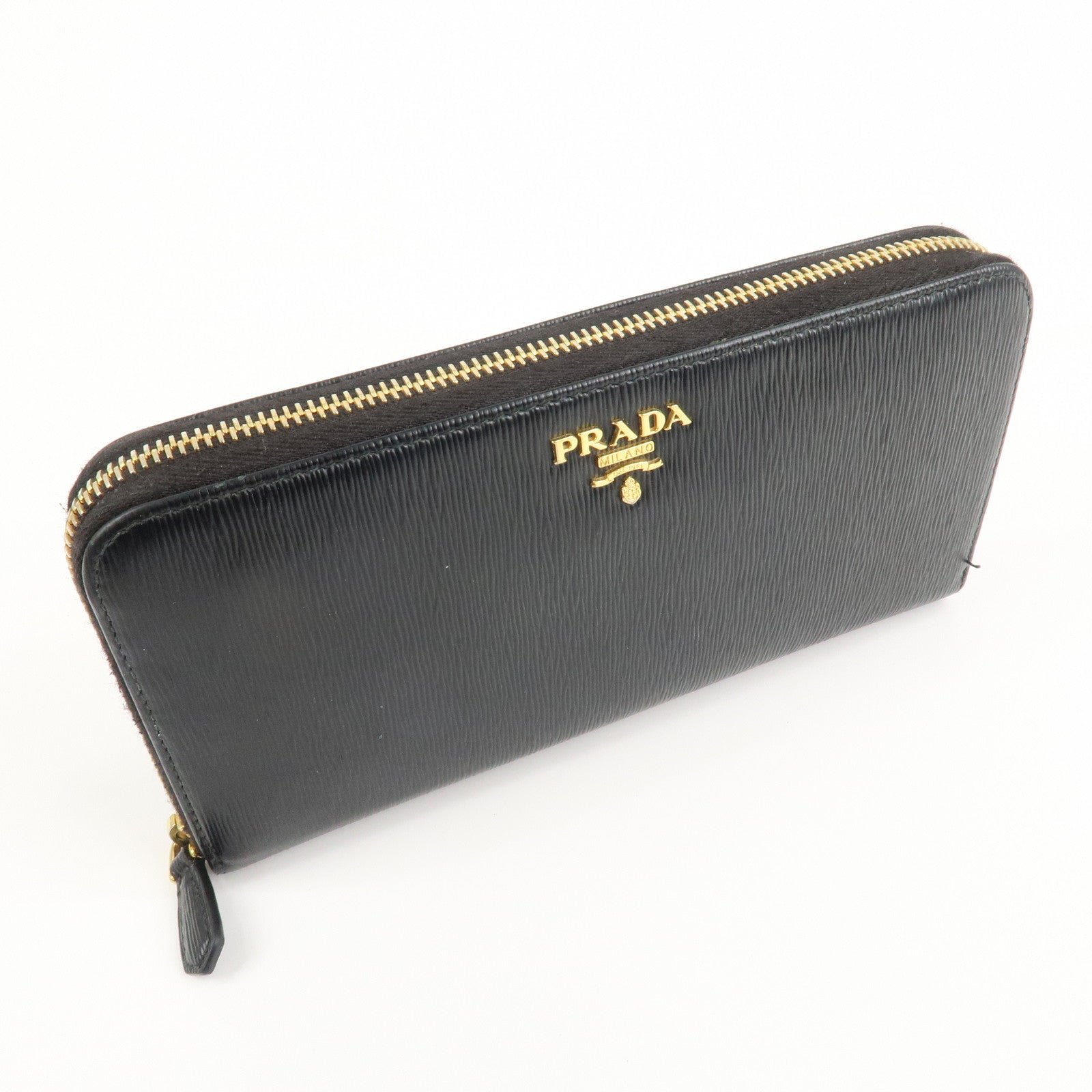 prada vitello move leather round zippy wallet black 1ml506 used prada vitello move leather round zippy wallet black 1ml506 used