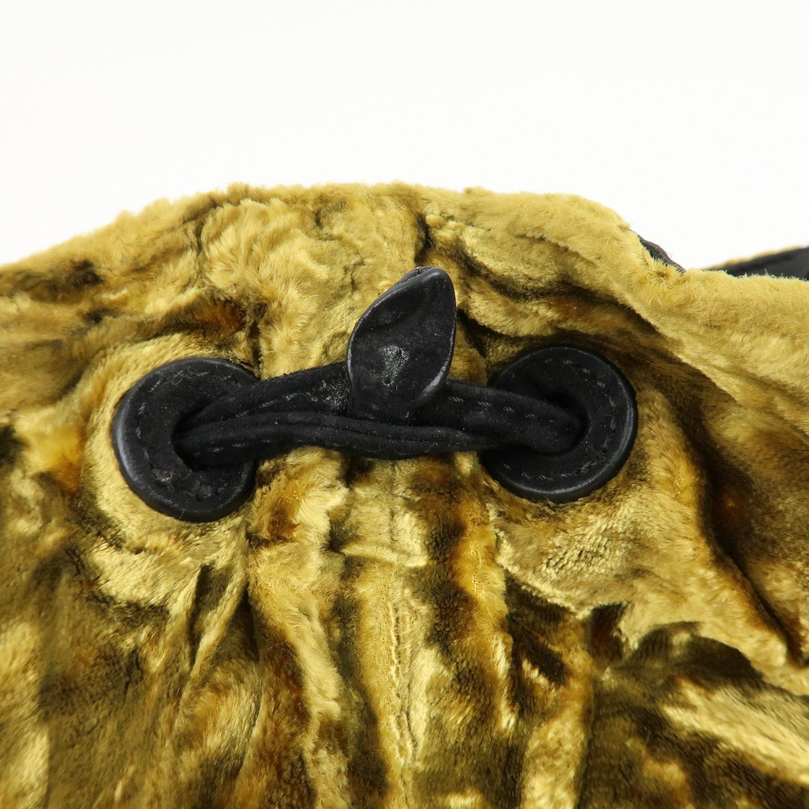 miu miu satin velour suede shoulder bag drawstring bag gold black used miu miu satin velour suede shoulder bag drawstring bag gold black used