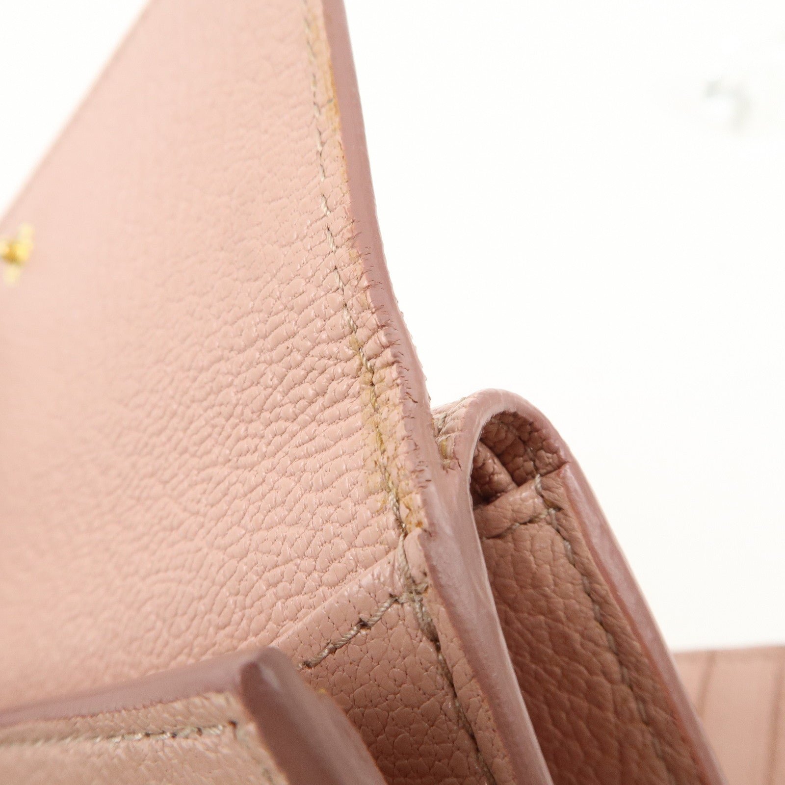 miu miu leather double hook bi fold wallet pink gold hardware used miu miu leather double hook bi fold wallet pink gold hardware used