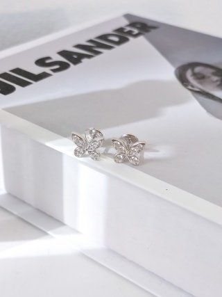 classic butterfly diamond petite stud earrings classic butterfly diamond petite stud earrings