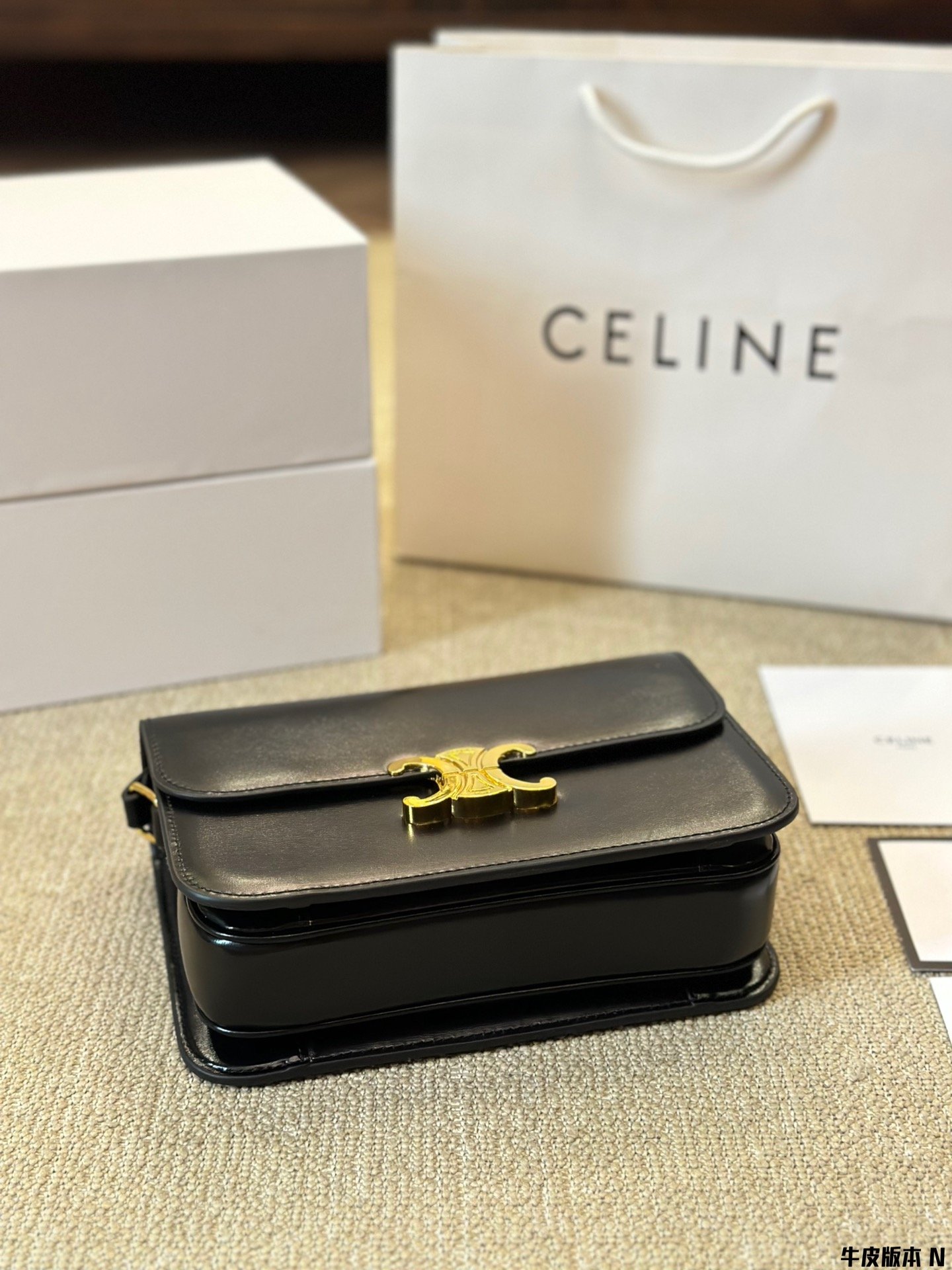 teen triomphe bag in shiny calfskin teen triomphe bag in shiny calfskin