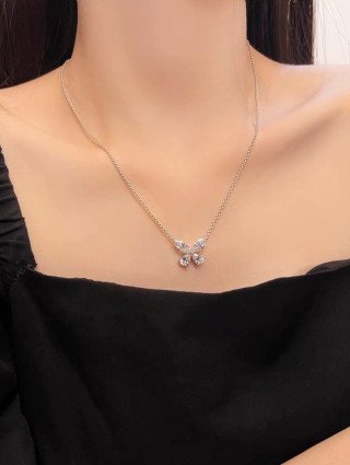 double butterfly silhouette diamond pendant double butterfly silhouette diamond pendant