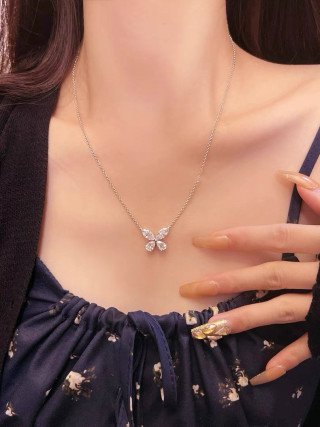 double butterfly silhouette diamond pendant double butterfly silhouette diamond pendant