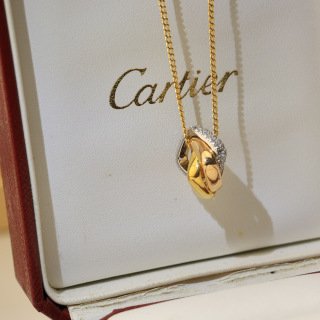 trinity pendant, cushion shaped, half paved trinity pendant, cushion shaped, half paved