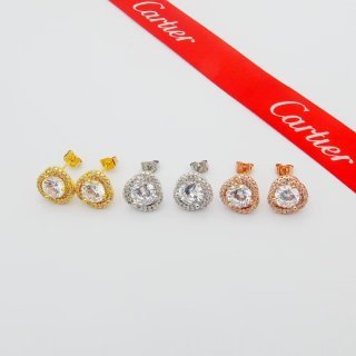 etincelle de cartier hoop earrings, triple row, paved etincelle de cartier hoop earrings, triple row, paved