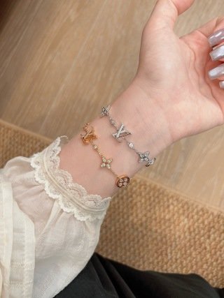 idylle blossom multi motif bracelet, pink gold and diamonds idylle blossom multi motif bracelet, pink gold and diamonds