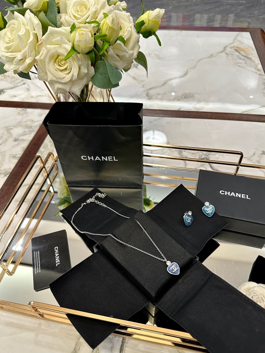 chanel necklace and earring set chanel necklace and earring set